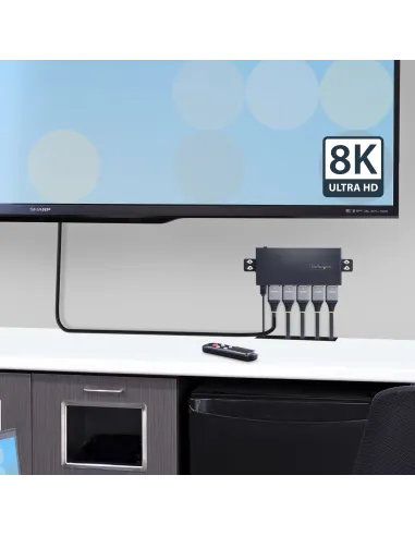StarTech.com Switch Conmutador HDMI de 4 Puertos de 8K a 60Hz - Switch Selector HDMI 2.1 de 4K a 120Hz HDR10+ UHD - 4 Puertos