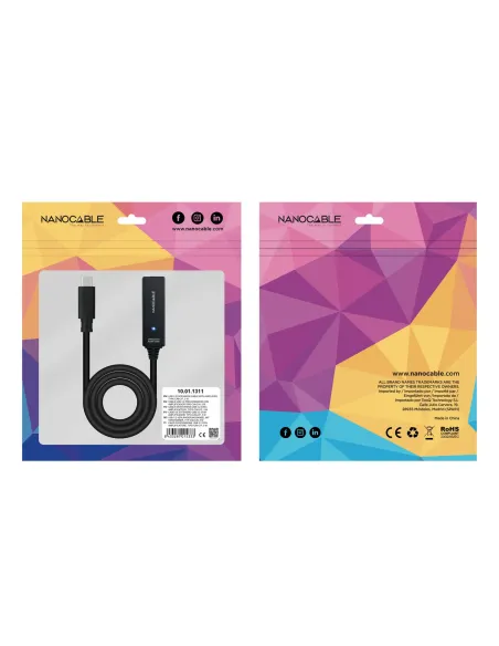 Nanocable 10.01.1311 cable USB USB 3.2 Gen 1 (3.1 Gen 1) 5 m USB C Negro