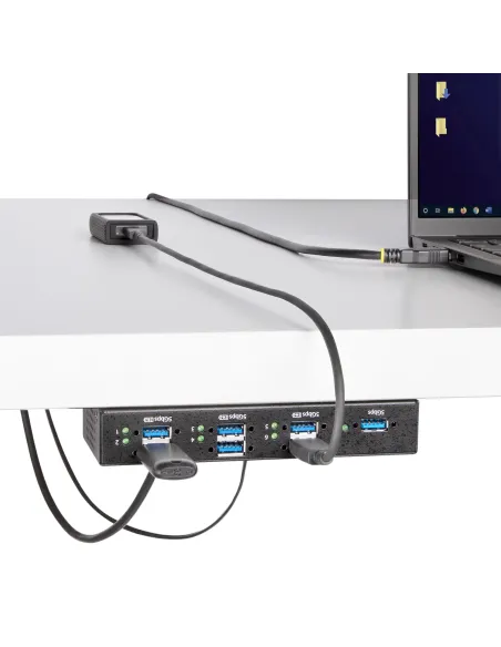 StarTech.com Hub USB Industrial de 7 Puertos Gestionado - Servicio Pesado - Caja de Metal - Protección ESD y Sobretensión -