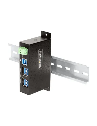 StarTech.com Hub USB Industrial de 4 Puertos Gestionado - Servicio Pesado - Caja de Metal - Protección ESD y Sobretensión -