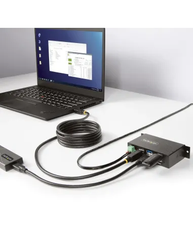 StarTech.com Hub USB Industrial de 4 Puertos Gestionado - Servicio Pesado - Caja de Metal - Protección ESD y Sobretensión -