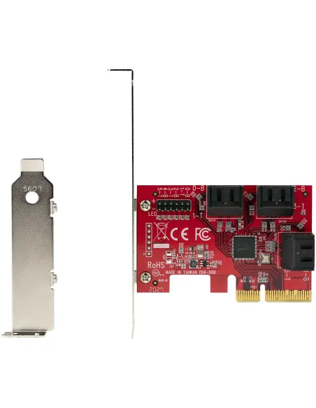 StarTech.com Tarjeta PCIe SATA - Tarjeta Controladora PCI Express de 6 Puertos SATA - 6Gbps - con Bracket de Perfil Bajo - con