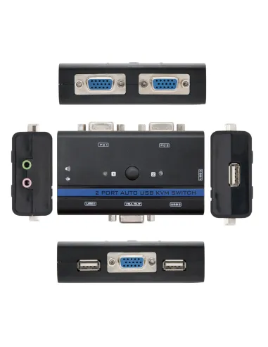 Nanocable KVM SWITCH VGA USB 1U-2PC+CABLE