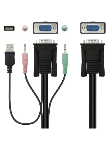 Nanocable KVM SWITCH VGA USB 1U-2PC+CABLE