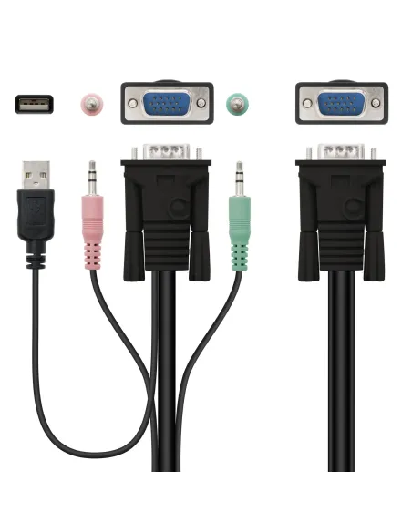 Nanocable KVM SWITCH VGA USB 1U-2PC+CABLE