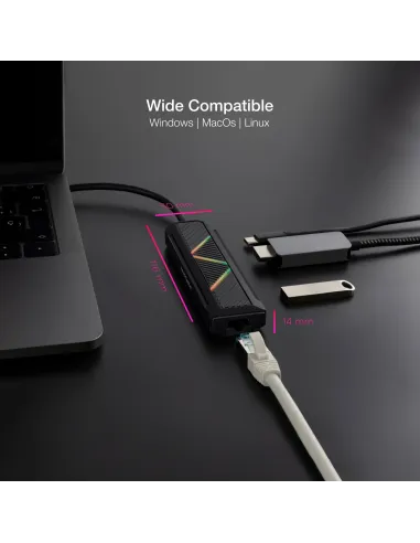 Nanocable 10.16.0501 base para portátil y replicador de puertos Alámbrico USB 3.2 Gen 1 (3.1 Gen 1) Type-C Negro