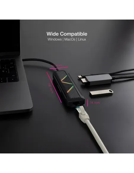 Nanocable 10.16.0501 base para portátil y replicador de puertos Alámbrico USB 3.2 Gen 1 (3.1 Gen 1) Type-C Negro