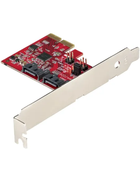 StarTech.com Tarjeta PCIe SATA - Tarjeta PCI Express Controladora de 2 Puertos SATA de 6Gbps - Perfil Completo o Bajo -