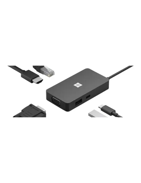 Hub usb tipo c microsoft tavel hdmi -  ethernet -  vga -  usb tipo a -  usb tipo c