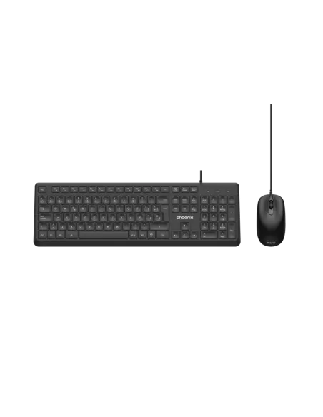 Phoenix combo teclado + ratón con cable usb 1200dpi