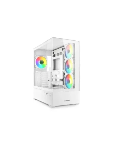 Caja gaming sharkoon ak6 tgv atx blanco 4xvent 120mm 2xusb sn fuente