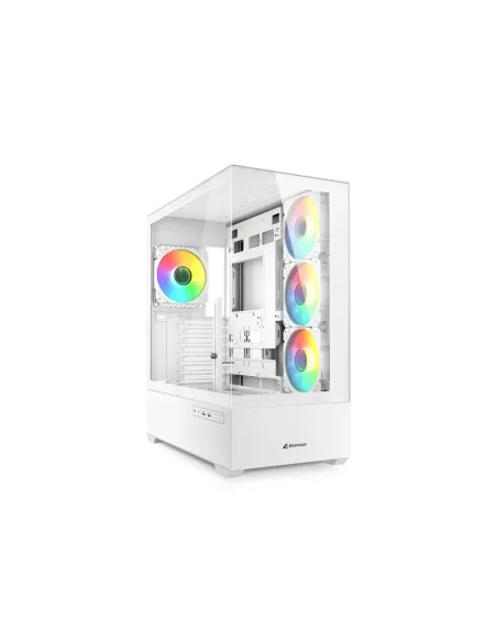Caja gaming sharkoon ak6 tgv atx blanco 4xvent 120mm 2xusb sn fuente