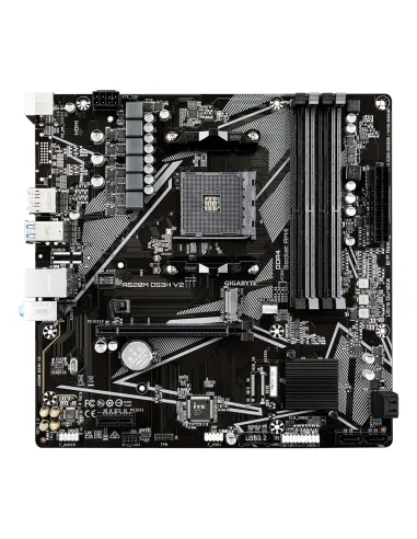 GIGABYTE Placa base A520M DS3H V2 - Soporta CPUs AMD Ryzen serie 5000 AM4, hasta 4733 MHz DDR4 (OC), PCIe 3.0 x16, LAN GbE, USB