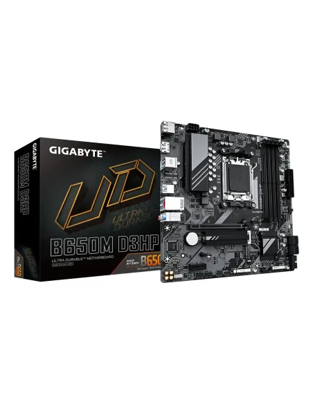 GIGABYTE B650M D3HP Placa base - AMD Ryzen serie 9000, VRM de 5+2+2 fases, hasta 7600 MHz DDR5 (OC), 2xPCIe 4.0 M.2, LAN 2,5