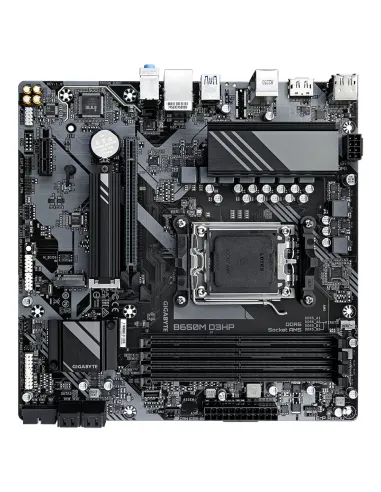 GIGABYTE B650M D3HP Placa base - AMD Ryzen serie 9000, VRM de 5+2+2 fases, hasta 7600 MHz DDR5 (OC), 2xPCIe 4.0 M.2, LAN 2,5
