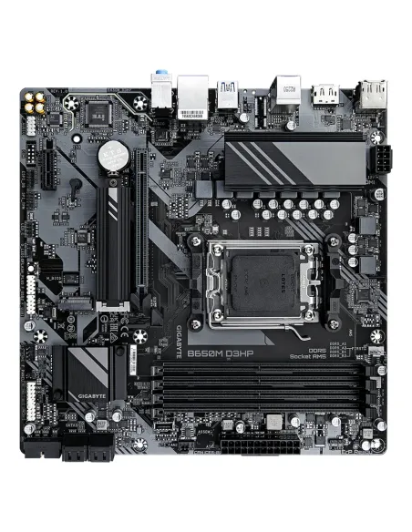 GIGABYTE B650M D3HP Placa base - AMD Ryzen serie 9000, VRM de 5+2+2 fases, hasta 7600 MHz DDR5 (OC), 2xPCIe 4.0 M.2, LAN 2,5
