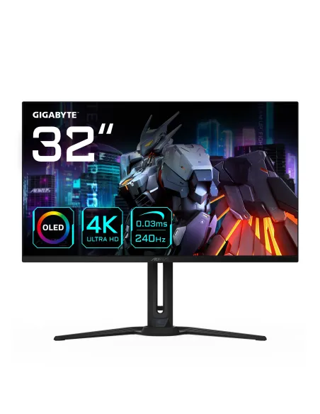GIGABYTE Monitor de juegos OLED AORUS FO32U2 de 32” - 3840 x 2160 (UHD), 240Hz, 0.03ms, KVM, 250 cd m², FreeSync Premium Pro,
