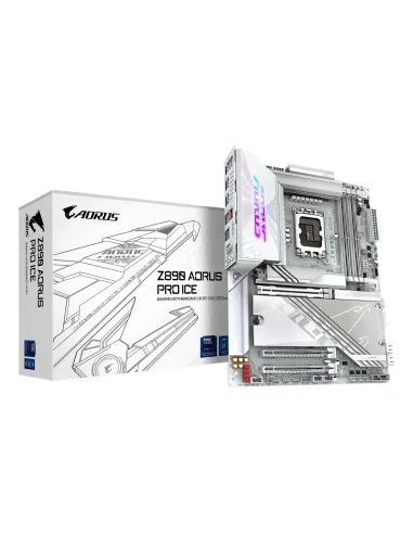 GIGABYTE Placa base Z890 AORUS PRO ICE - Compatible con CPUs Intel Core Ultra (Serie 2), VRM de 16+1+2 fases, hasta 9500MHz