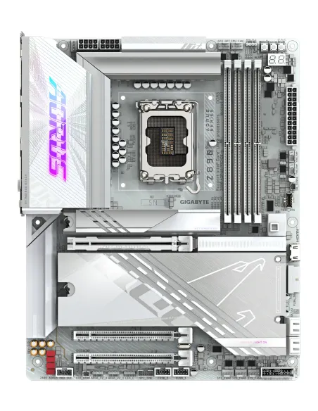 GIGABYTE Placa base Z890 AORUS PRO ICE - Compatible con CPUs Intel Core Ultra (Serie 2), VRM de 16+1+2 fases, hasta 9500MHz