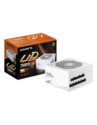 GIGABYTE UD750GM PG5 V2 ICE Fuente de Alimentación – PCIe Gen 5.1, 80 PLUS Gold, Diseño completamente modular, Ventilador de