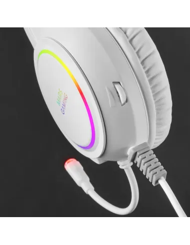 Mars Gaming MHRGBW, Auriculares Chroma RGB Flow, Micrófono Profesional, Sonido Espacial, Blanco