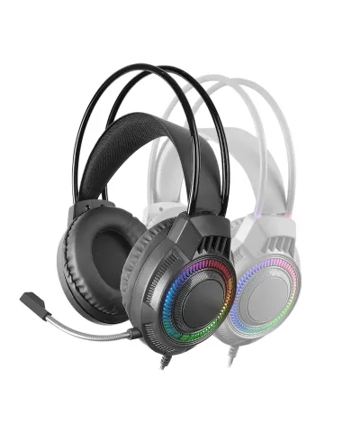 Mars Gaming MH124, Auriculares Gaming FRGB Rainbow, Diseño Ergonómico, Micrófono Flexible, Control de Volumen, Cascos Gaming,