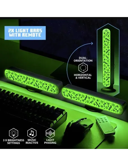 Pack 2 barras de luz paladone minecraft creepers