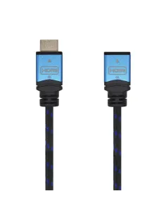 AISENS Cable HDMI V2.0 Prolongador Premium Alta Velocidad   HEC 4K@60Hz 18Gbps, A M-A H, Negro Azul, 1.0m