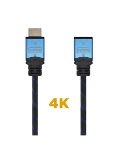 AISENS Cable HDMI V2.0 Prolongador Premium Alta Velocidad   HEC 4K@60Hz 18Gbps, A M-A H, Negro Azul, 1.0m 2