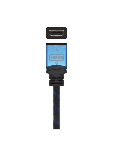 AISENS Cable HDMI V2.0 Prolongador Premium Alta Velocidad   HEC 4K@60Hz 18Gbps, A M-A H, Negro Azul, 2.0m