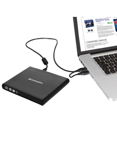 Verbatim Slimline CD DVD unidad de disco óptico DVD-RW Negro