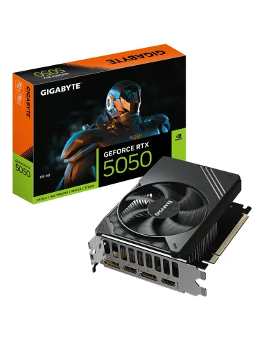 GIGABYTE GeForce RTX 5050 D6 8G Tarjeta Gráfica - 8GB GDDR6, 128bit, PCI-E 5.0, 2572MHz Frecuencia del núcleo, 2 x DP, 2 x