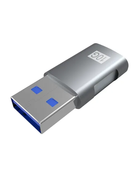 AISENS Mini Adaptador USB 3.2 GEN2 10G 3A, Tipo USB-C H-A M, Gris