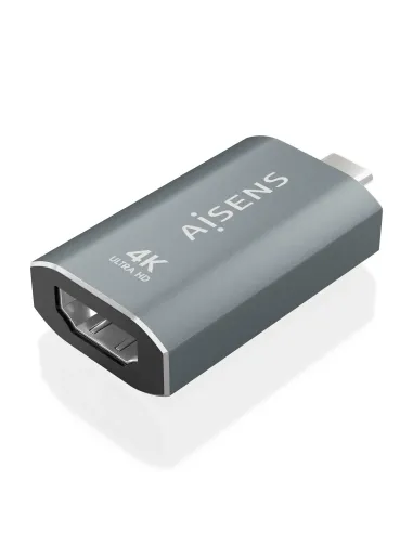 AISENS Adaptador Conversor Aluminio USB-C a HDMU 4K@60Hz, USB-C M-HDMI H, Gris