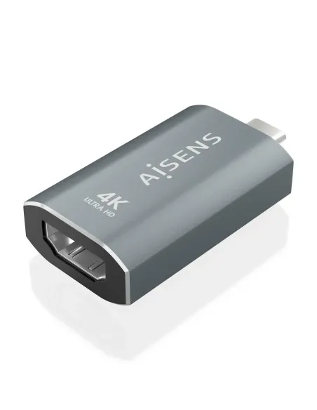 AISENS Adaptador Conversor Aluminio USB-C a HDMU 4K@60Hz, USB-C M-HDMI H, Gris