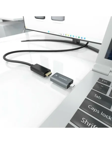 AISENS Adaptador Conversor Aluminio USB-C a HDMU 4K@60Hz, USB-C M-HDMI H, Gris