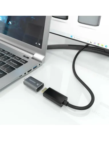 AISENS Adaptador Conversor Aluminio USB-C a HDMU 4K@60Hz, USB-C M-HDMI H, Gris