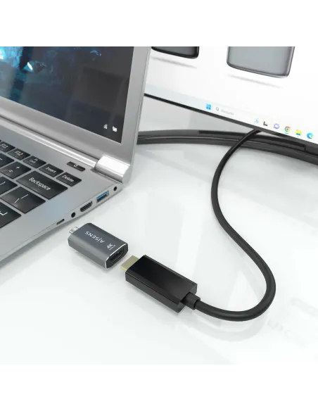 AISENS Adaptador Conversor Aluminio USB-C a HDMU 4K@60Hz, USB-C M-HDMI H, Gris