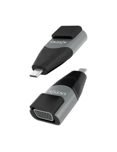 AISENS Adaptador Conversor Aluminio USB-C a VGA, USB-C M-HDB15 H, Gris
