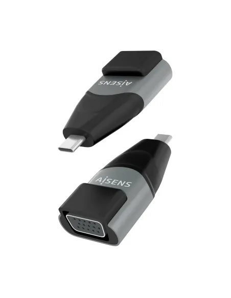 AISENS Adaptador Conversor Aluminio USB-C a VGA, USB-C M-HDB15 H, Gris