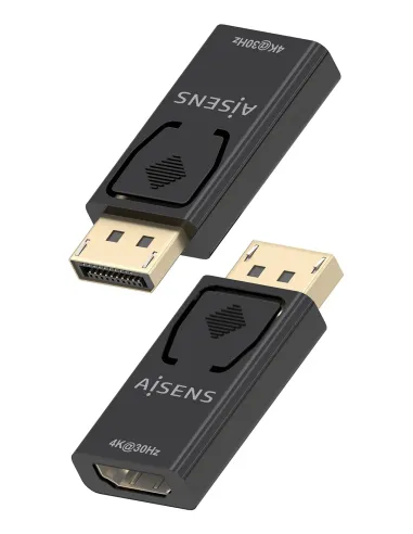 AISENS Conversor Displayport A HDMI 4K@30Hz, DP M-HDMI H, Negro
