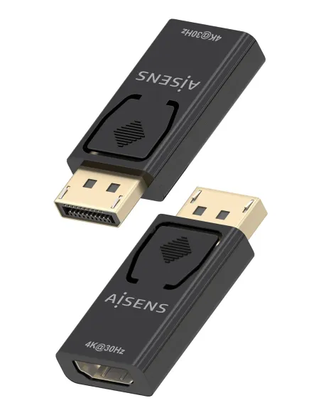 AISENS Conversor Displayport A HDMI 4K@30Hz, DP M-HDMI H, Negro