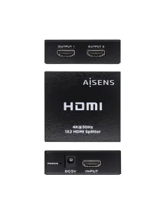 AISENS HDMI Duplicador 4k@30Hz 1x2 Con Alimentación, Negro 2