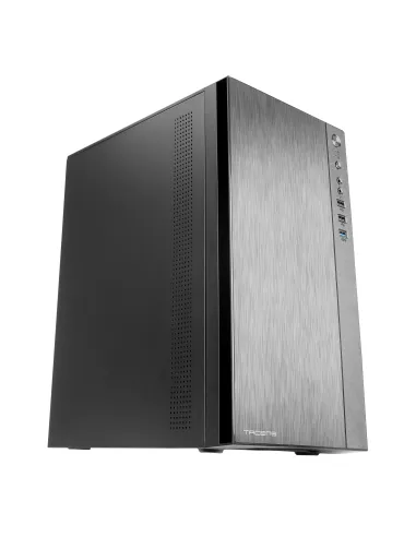 Tacens Anima ACX, Caja Mini Torre Micro ATX, Frontal Aluminio Pulido, Ventilador 12cm, USB 3.0, Negro