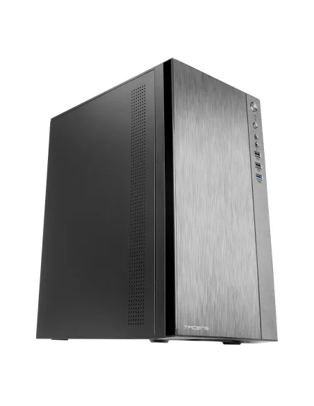 Tacens Anima ACX, Caja Mini Torre Micro ATX, Frontal Aluminio Pulido, Ventilador 12cm, USB 3.0, Negro