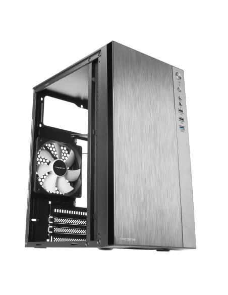 Tacens Anima ACX, Caja Mini Torre Micro ATX, Frontal Aluminio Pulido, Ventilador 12cm, USB 3.0, Negro