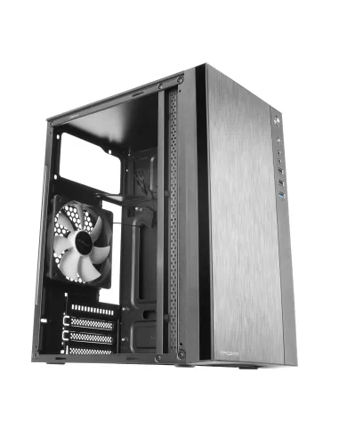 Tacens Anima ACX, Caja Mini Torre Micro ATX, Frontal Aluminio Pulido, Ventilador 12cm, USB 3.0, Negro