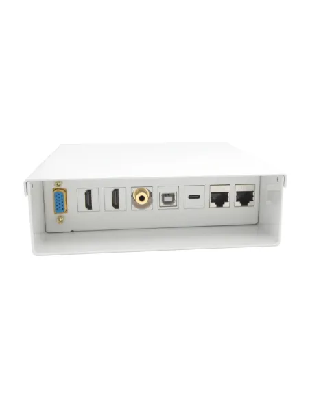 AISENS Caja de Conexiones VGA+JACK3.5+2xHDMI+1xUSB-C+1xUSB-B+2xRJ45 Cat.6A STP, Blanco