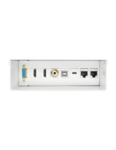 AISENS Caja de Conexiones VGA+JACK3.5+2xHDMI+1xUSB-C+1xUSB-B+2xRJ45 Cat.6A STP, Blanco