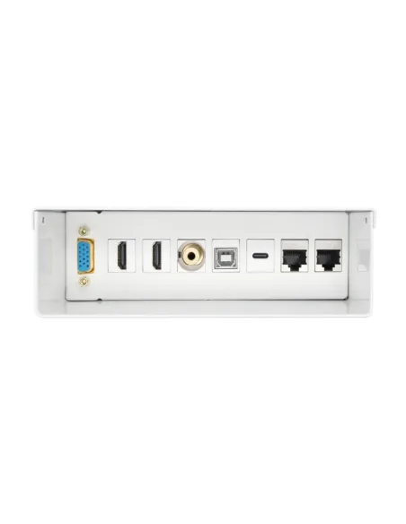 AISENS Caja de Conexiones VGA+JACK3.5+2xHDMI+1xUSB-C+1xUSB-B+2xRJ45 Cat.6A STP, Blanco